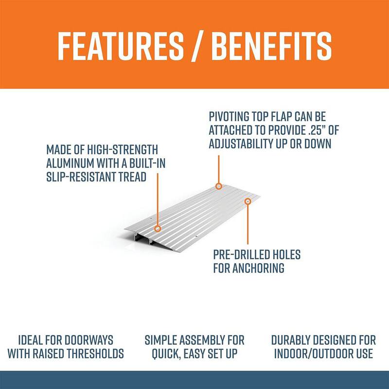 EZ-ACCESS 1.5 in. Portable Self Supporting Aluminum Modular Entry Ramp - TMER 1.5