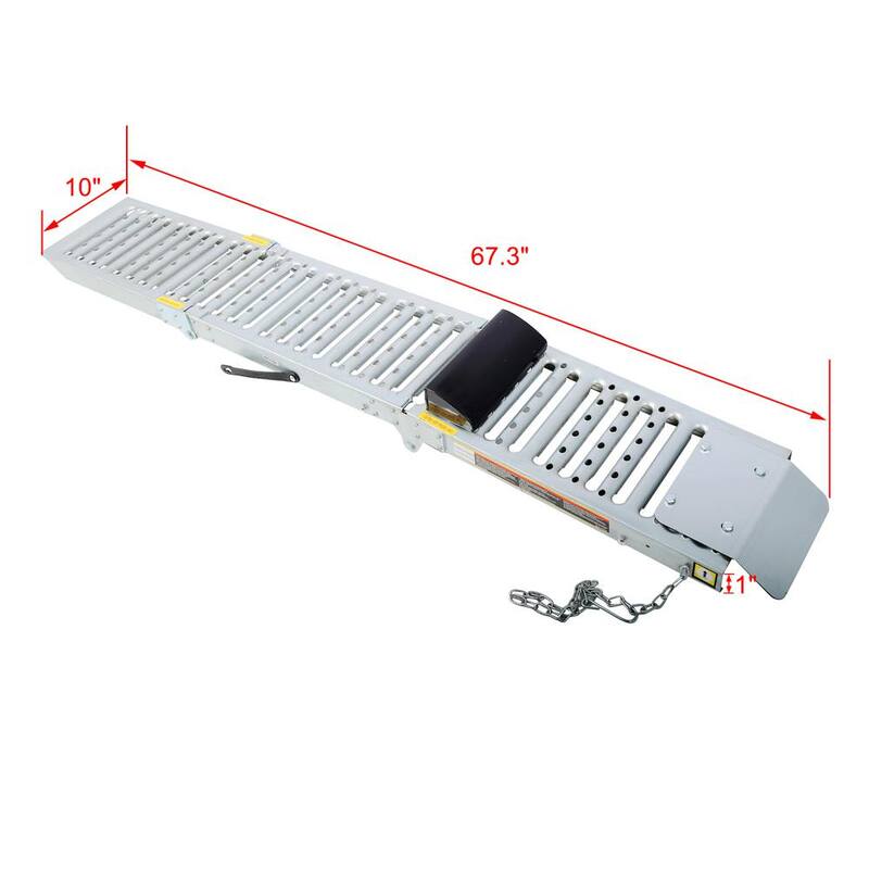 Tatayosi 2 Sets Foldable Ferruginous Car Ramp, Portable Steel Lightweight Ramp - P-DJ-57318