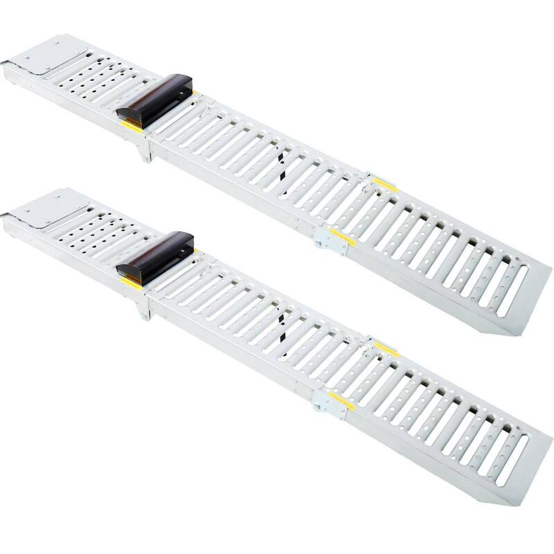 Tatayosi 2 Sets Foldable Ferruginous Car Ramp, Portable Steel Lightweight Ramp - P-DJ-57318
