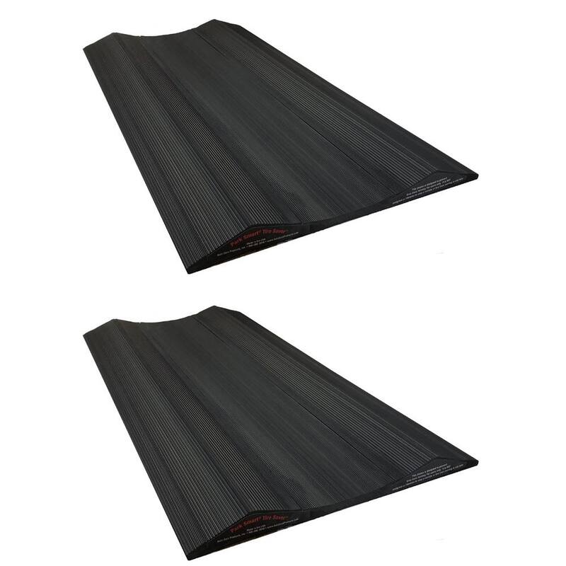 Park Smart 30 in. Long Tire Saver Ramps, Extra wide set accommodates dually tires, for Large Vehicles, Made of Solid PVC (Set of 2) - 95230