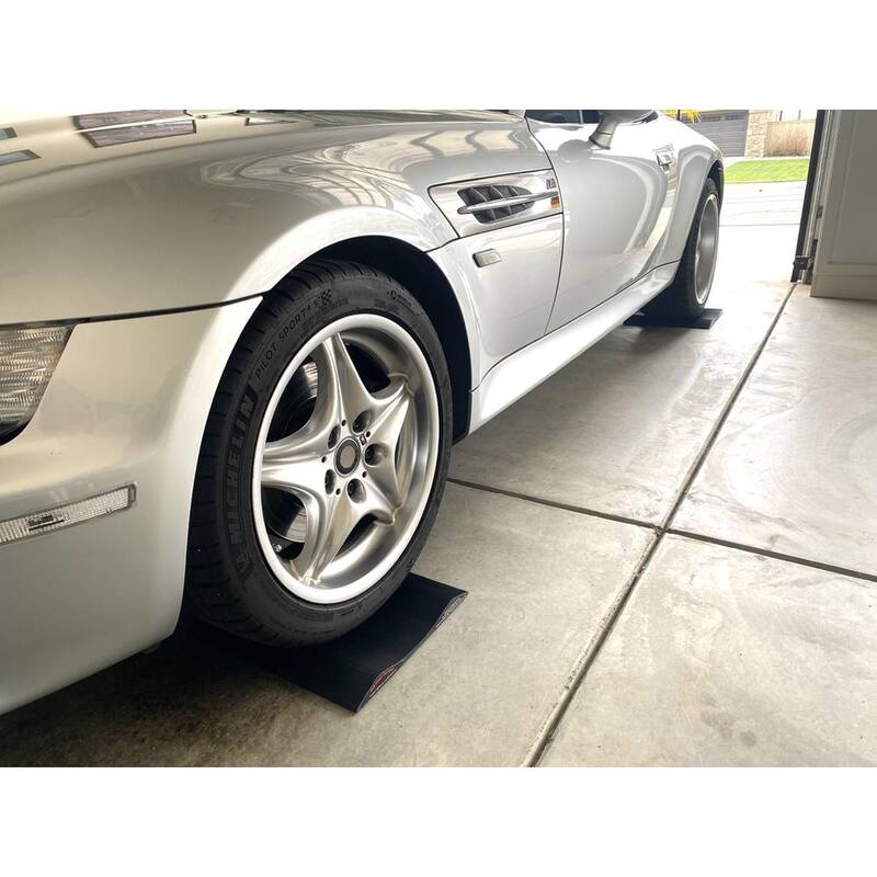 Park Smart Solid PVC 15 in. Wide Small Vehicle Tire Saver Ramps (Set of 2) - 90215