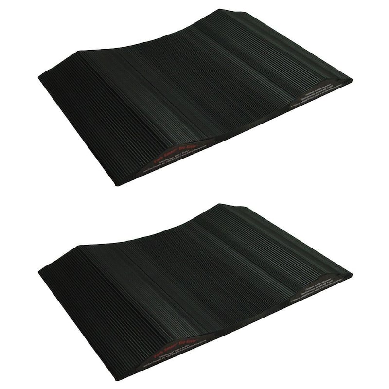 Park Smart Solid PVC 15 in. Wide Small Vehicle Tire Saver Ramps (Set of 2) - 90215