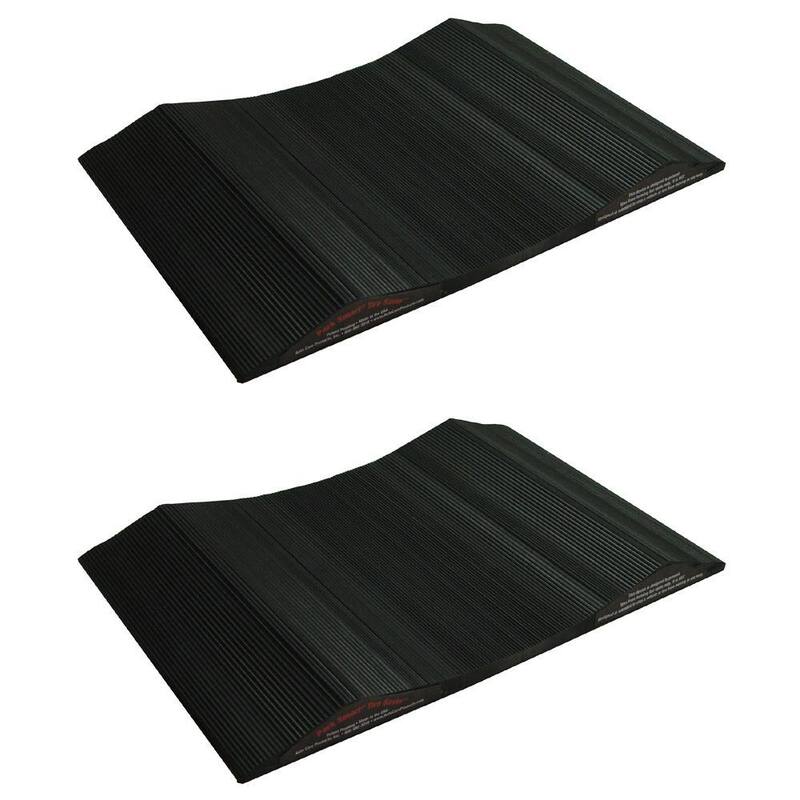 Park Smart Solid PVC 10 in. Wide Large Vehicle Tire Saver Ramps (Set of 2) - 95210