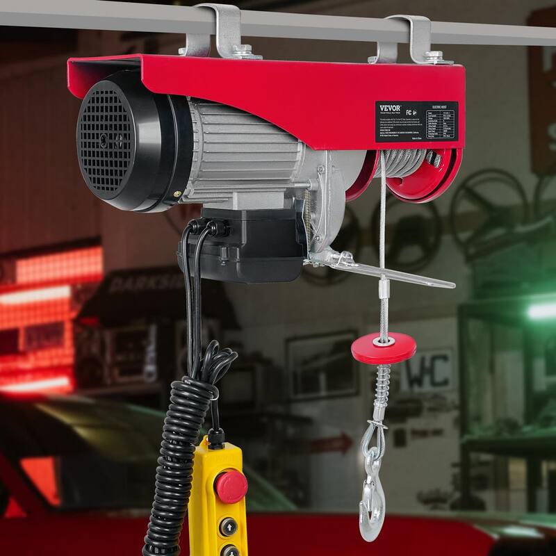 VEVOR 1320 lbs. Electric Chain Hoist 1150W 110V Electric Steel Wire Winch with 14 ft. Wired Remote Control for Garage, Factory - DDGSSHLYXYKKYLEYNV1