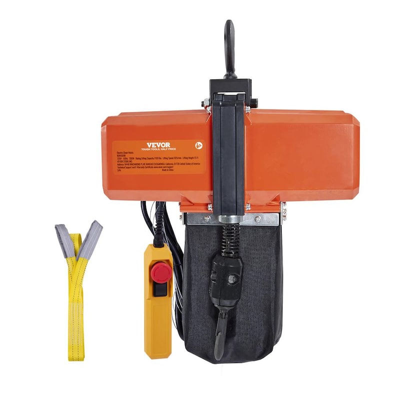 VEVOR Electric Chain Hoist 1100 lbs. Single Phase Overhead Crane 15 ft. Lifting Height 10 ft./min Speed for Garage, Shop - DDHLHLDXDDLCSN1NYV5
