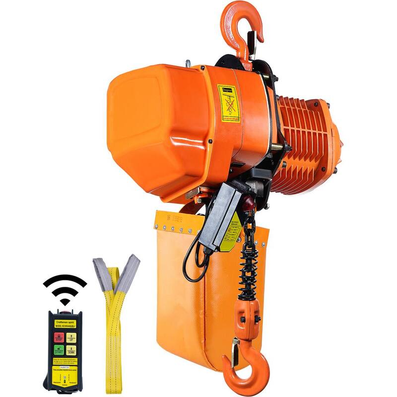 VEVOR Electric Chain Hoist 4400 lbs. 20 ft. Lifting Height 3 Phase Overhead Crane with Wireless Remote Control (2-Ton, 220 V) - DDHLHLSXDDLCS5G71V5