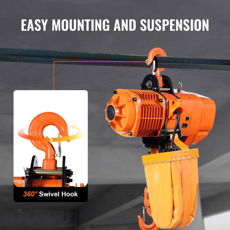 VEVOR Electric Chain Hoist 4400 lbs. 20 ft. Lifting Height 3 Phase Overhead Crane with Wireless Remote Control (2-Ton, 220 V) - DDHLHLSXDDLCS5G71V5