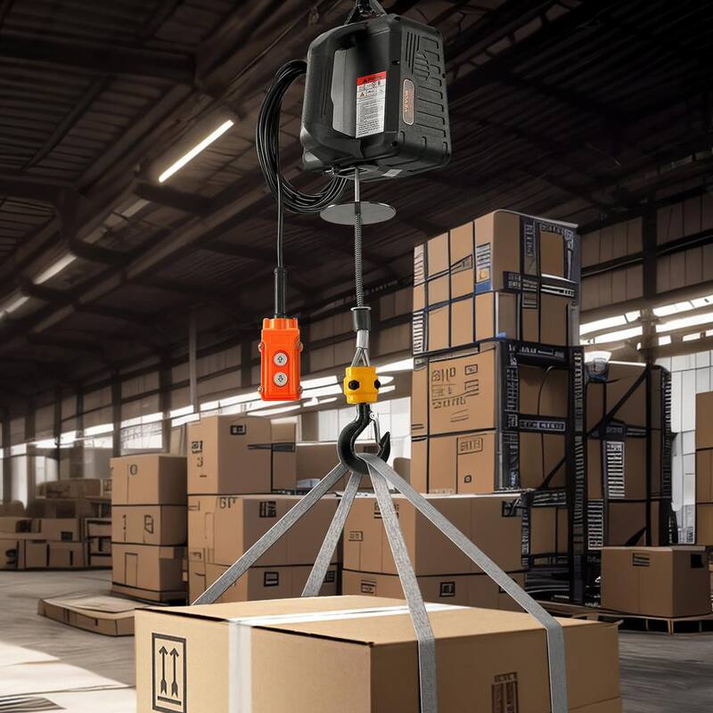 VEVOR 3-in. -1 Electric Hoist Winch, 1,100 lbs. 1,500W Portable Power Winch Crane, 110V/120V 22.9 ft. Lifting Height - BXSDDHL1100BE27PCV1-802
