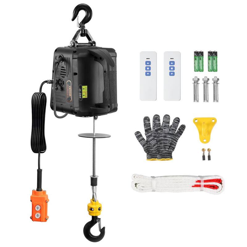 VEVOR 3-in. -1 Electric Hoist Winch, 1,100 lbs. 1,500W Portable Power Winch Crane, 110V/120V 22.9 ft. Lifting Height - BXSDDHL1100BE27PCV1-802