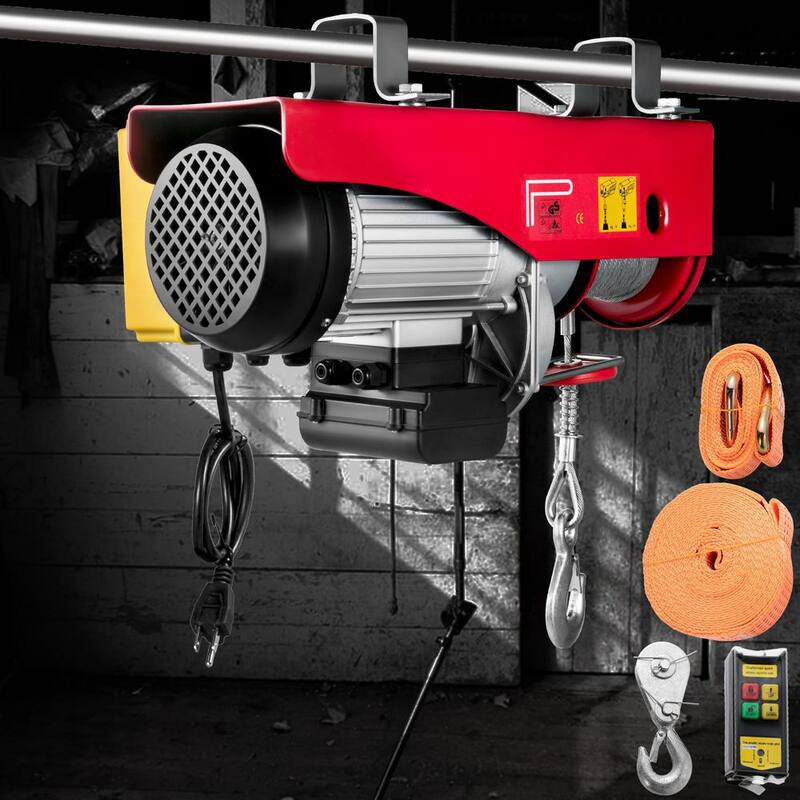 VEVOR Electric Hoist 1800 lbs. Steel Electric Winch Lift 110-Volt With Wireless Remote Control For Lifting in Factories - DDHLWXYK1800B0001V1