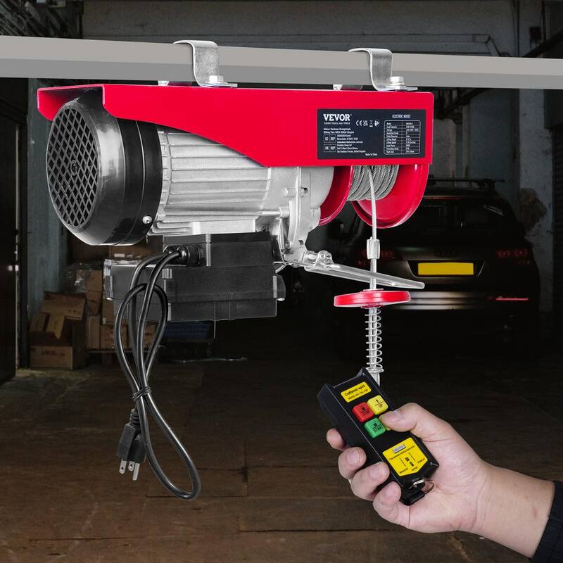 VEVOR 440 lbs. Electric Chain Hoist with Wireless Remote Control 480W 110V Electric Cable Hoist with 40 ft. Lifting Height - DDG440LBS52FTRRNJV1