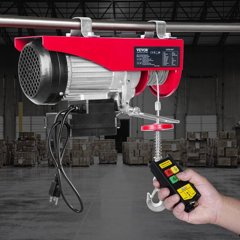 VEVOR 440 lbs. Electric Chain Hoist with Wireless Remote Control 480W 110V Electric Cable Hoist with 40 ft. Lifting Height - DDG440LBS52FTRRNJV1