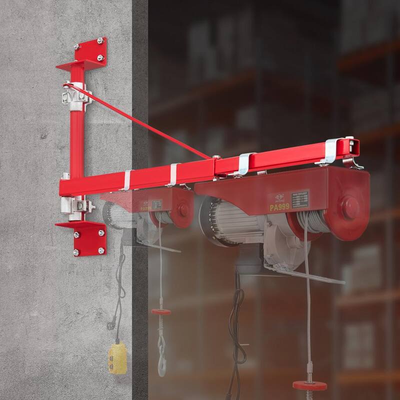 VEVOR Electric Hoist Support Arm 1320 lbs. Max Load Capacity 180° Swivel Scaffold Winch Hoist Arm with Pole for Workshop - HLZJTZ200100C8VC9V0