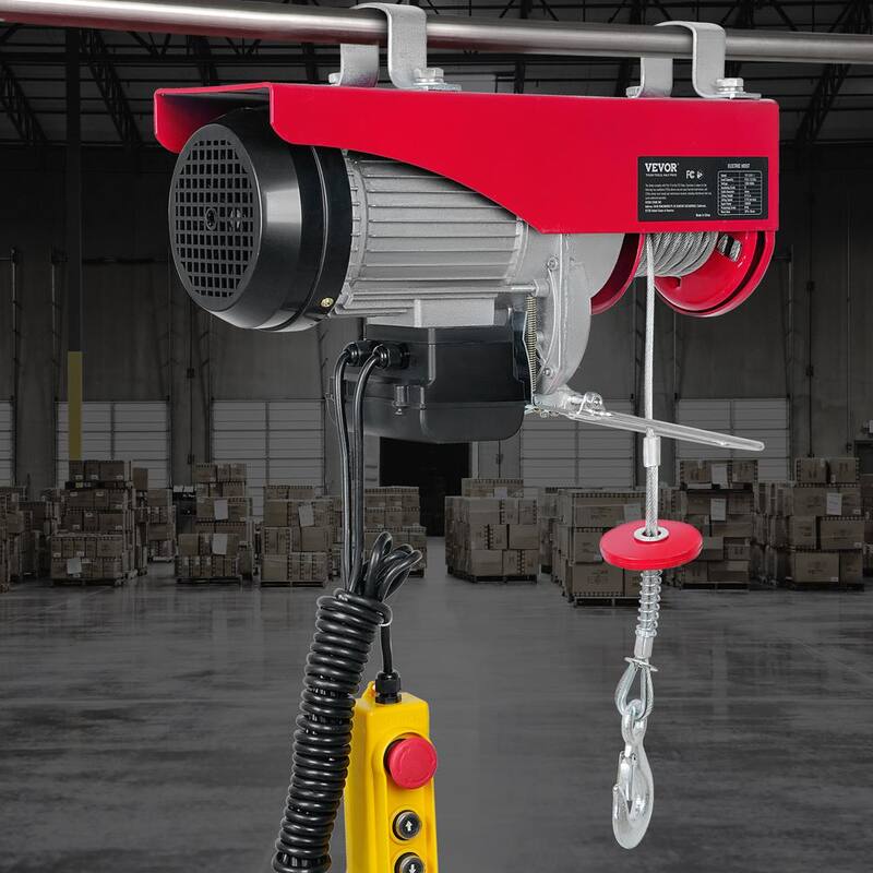 VEVOR 440 lbs. Electric Chain Hoist 480 Watt Electric Steel Cable Hoist with 14 ft. Wired Remote Control and Pure Copper Motor - DDGSSHLYXYKKYO1SOV1