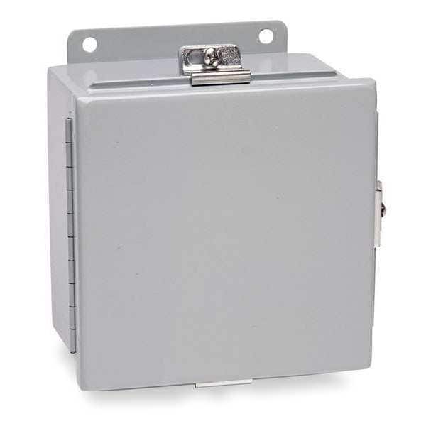 Wiegmann Carbon Steel Electrical Enclosures, 6 in H, 3-1/2 in D, 4 in W, NEMA 4, Hinged - BN4060403CH