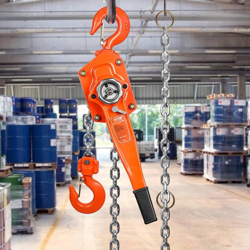 VEVOR Manual Lever Chain Hoist, 3 Ton 6600 lbs. Capacity 10 FT. Come Along, G80 Galvanized Carbon Steel with Weston Brake - CGSBHLH3T10FTQMVPV0-730