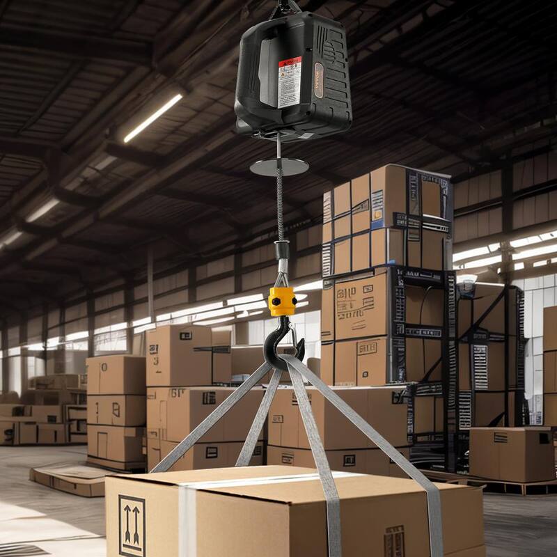 VEVOR 1,100 lbs. Electric Hoist Winch, 2-in.-1 1,500W Portable Power Winch Crane, 23 ft. Lifting Height, Attic lift - BXSDDHL1100BF7XB2V1-802