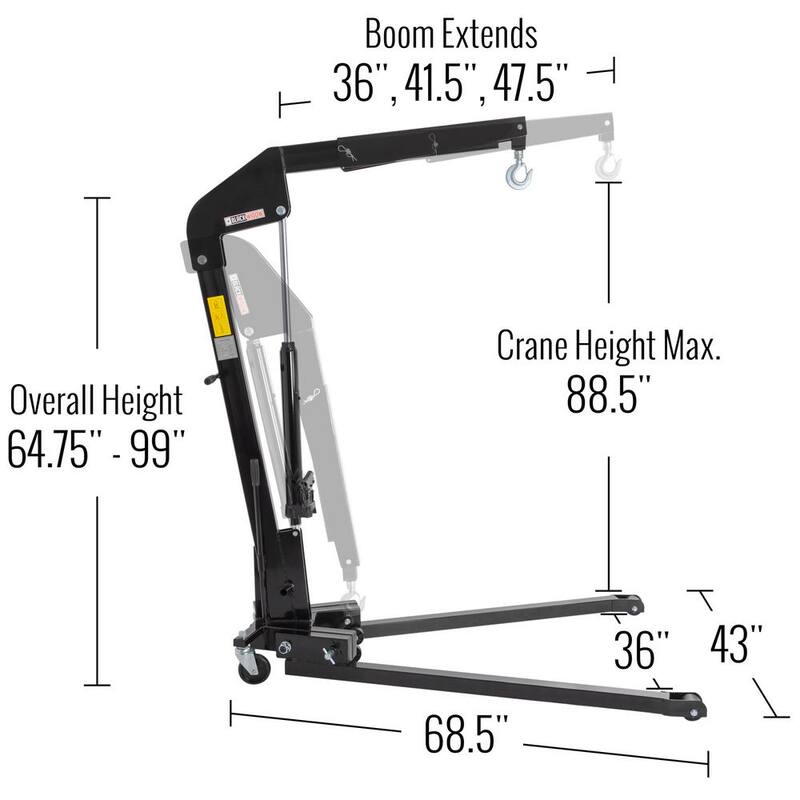 Black Widow 1-Ton Folding Shop Crane - FSCRANE1