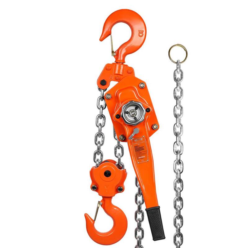 VEVOR Manual Lever Chain Hoist, 6 Ton 13200 lbs. Capacity 10 FT. Come Along, G80 Galvanized Carbon Steel with Weston Brake - CGSBHLH6T10FTZVRQV0-730