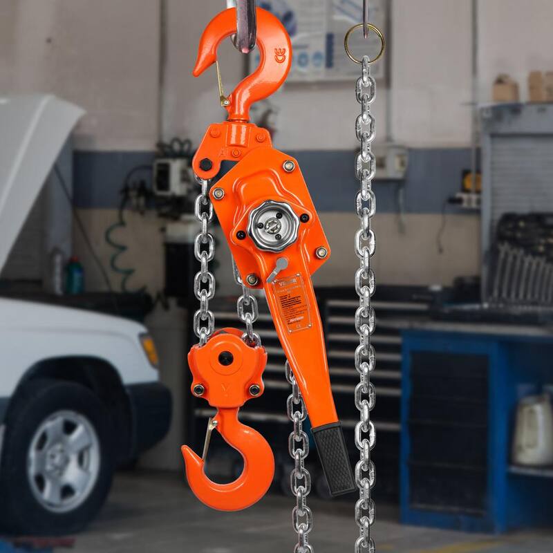 VEVOR Manual Lever Chain Hoist, 6 Ton 13200 lbs. Capacity 10 FT. Come Along, G80 Galvanized Carbon Steel with Weston Brake - CGSBHLH6T10FTZVRQV0-730