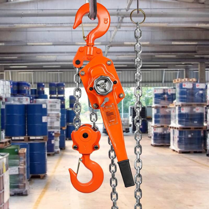VEVOR Manual Lever Chain Hoist, 6 Ton 13200 lbs. Capacity 10 FT. Come Along, G80 Galvanized Carbon Steel with Weston Brake - CGSBHLH6T10FTZVRQV0-730
