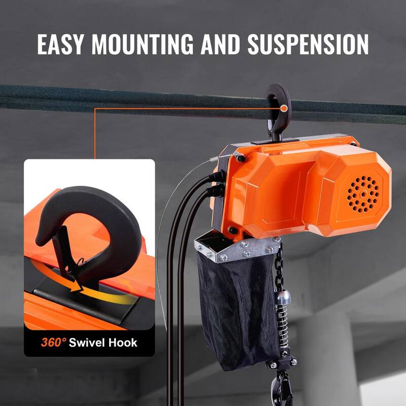 VEVOR Electric Chain Hoist 330 lbs. Overhead Crane with G80 Chain, 10 ft. Wired Remote Control and 10 ft. Lifting Height - DDHLHLDXDDLCSJWA7V5