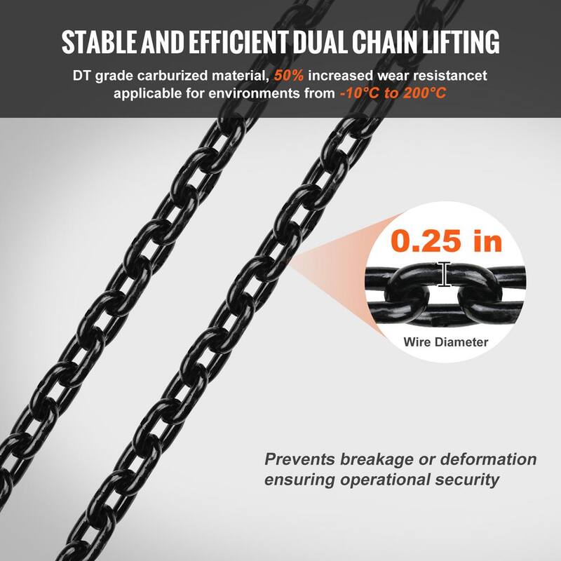 VEVOR Electric Chain Hoist, 2200 lbs. Load Capacity, 10 ft. Lifting Height, 6.9 ft./min Speed, 120V, Single Phase Crane - DDSHLHLDXD11P0U2TV1