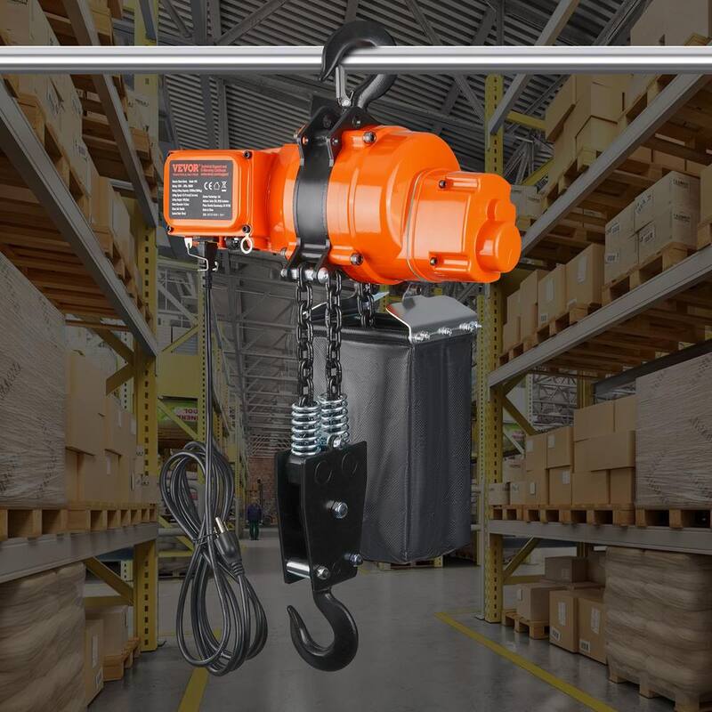 VEVOR Electric Chain Hoist, 2200 lbs. Load Capacity, 10 ft. Lifting Height, 6.9 ft./min Speed, 120V, Single Phase Crane - DDSHLHLDXD11P0U2TV1