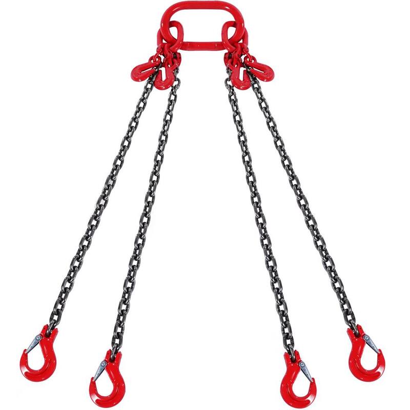 VEVOR Chain Sling,1/4 in. x 5 ft. Lifting Chains with Hooks,G80 Engine Chain Hoist Lifts, 6600 lbs./3 Ton Lifting Sling Chains - DGDLHHMGFH1J142Q0V0