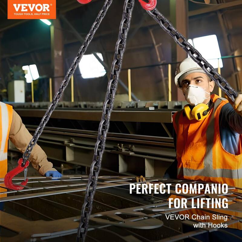 VEVOR Chain Sling,1/4 in. x 5 ft. Lifting Chains with Hooks,G80 Engine Chain Hoist Lifts, 6600 lbs./3 Ton Lifting Sling Chains - DGDLHHMGFH1J142Q0V0