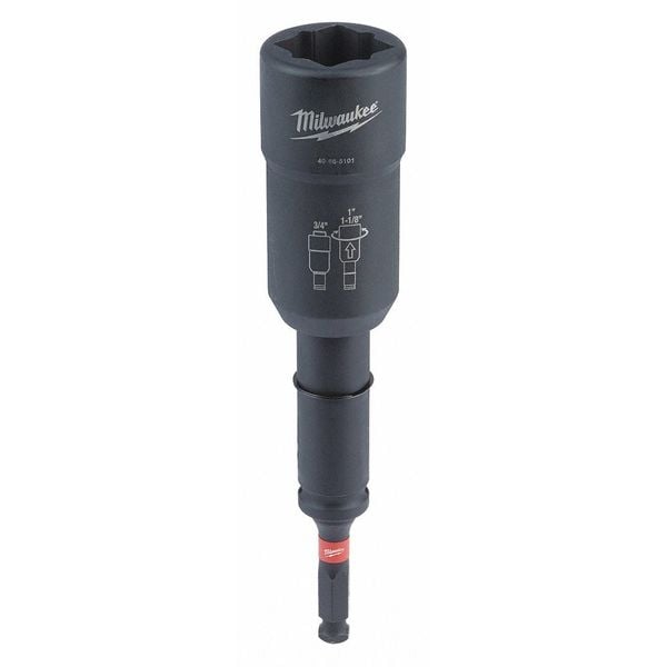 Milwaukee Tool 1/2 in Drive 3-in-1 Distribution Utility Socket 3/4 in Size Square Standard Depth, Black Oxide - 49-66-5101