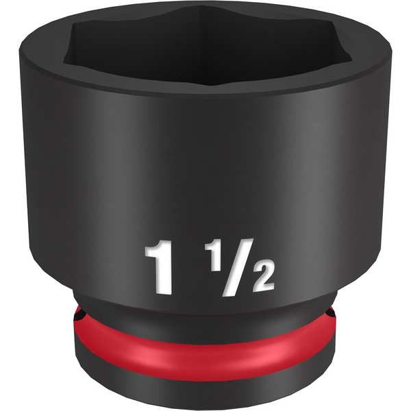 Milwaukee Tool 1/2" Drive Standard Impact Socket 1 1/2 in Size, Standard Socket, Black Phosphate - 49-66-6218