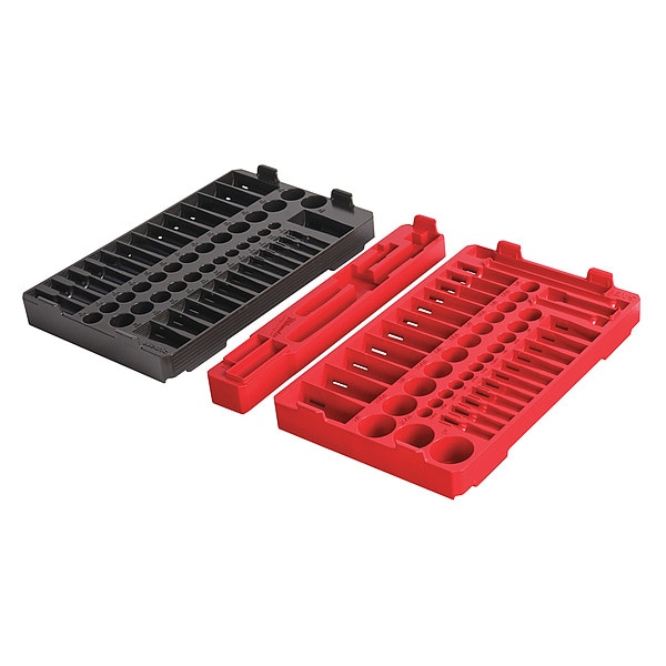 Milwaukee Tool 3/8" Drive Ratchet and Socket Tray, SAE + Metric - 48-22-9486T