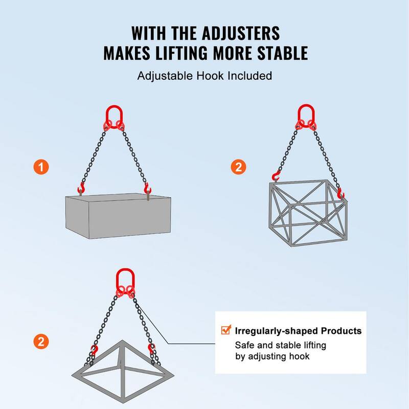 VEVOR Chain Sling,5/16 in.x5 ft. Lifting Chains with Hooks,G80Engine Chain Hoist Lifts,6600 lbs. Capacity Lifting Sling Chains - DGDLHHMGFH1JITULLV0