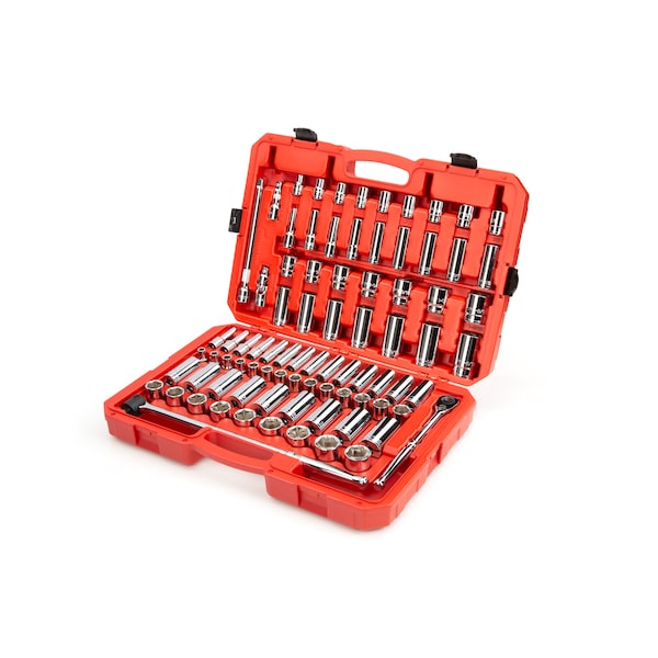 Tekton 1/2 Inch Drive 6-Point Socket and Ratchet Set, 83-Piece (3/8 - 1-5/16 in., 10-32 mm) - SKT25302