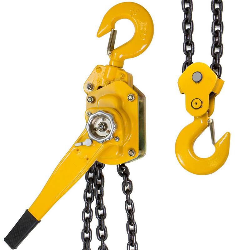 XtremepowerUS 10 ft. 6-Ton Steel Block Chain Lever Hoist Puller Lifter - 58107-H1