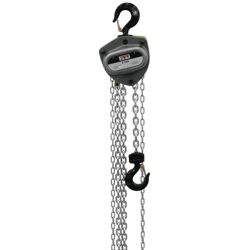Jet L100-200WO-20 2-Ton Hand Chain Hoist with 20 ft. Lift and Overload Protection - 206121