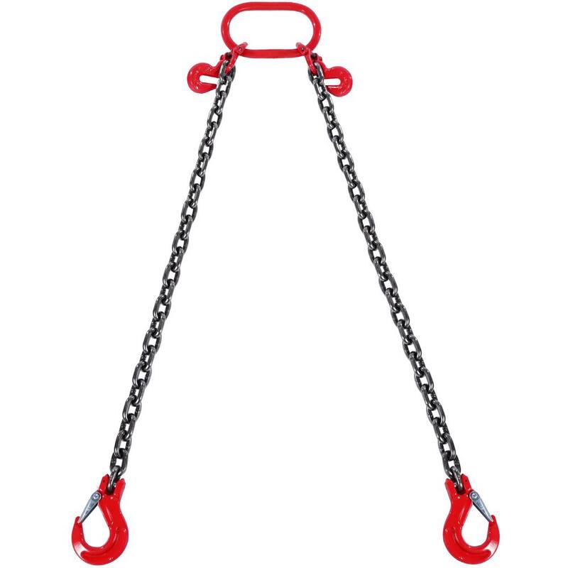 VEVOR Chain Sling, 5/16 in. x 6 ft. Lifting Chains with Hooks, G80 Engine Chain Hoist Lifts, 6600 lbs. Lifting Sling Chains - DGDLHHMGFH1J576AYV0