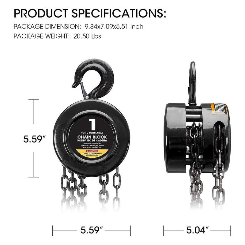 Torin 1-Ton Chain Hoist - ATR9010B