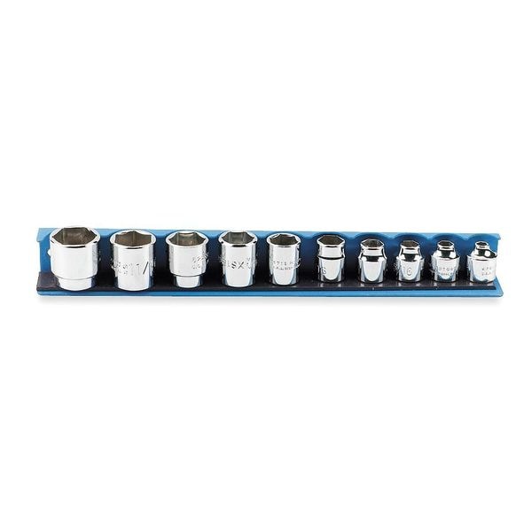 Proto 3/8" Drive Super Short Socket Set SAE 10 Pieces 3/16 in to 3/4 in , Full Polish - J52123