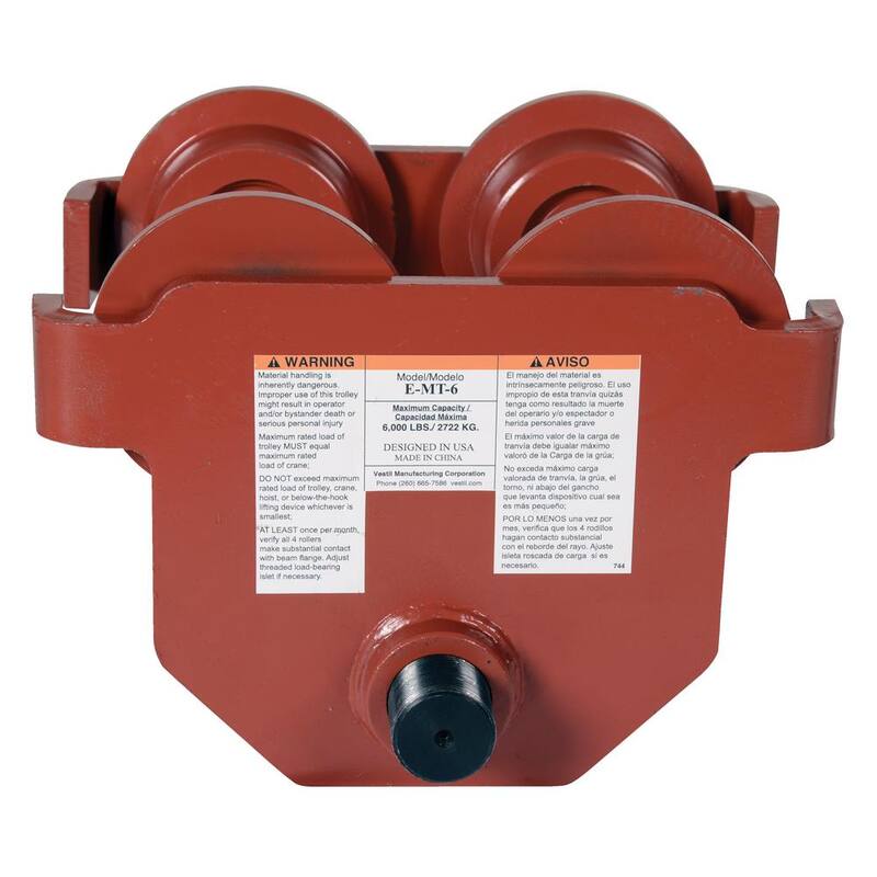 Vestil 6,000 lbs. Capacity Eye Manual Trolley Push - E-MT-6