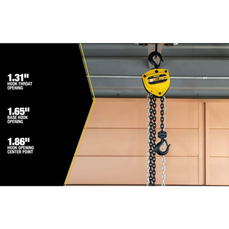 SUMNER 1- 1/2-Ton Chain Hoist with 10 ft. Lift and Overload Protection - 787452