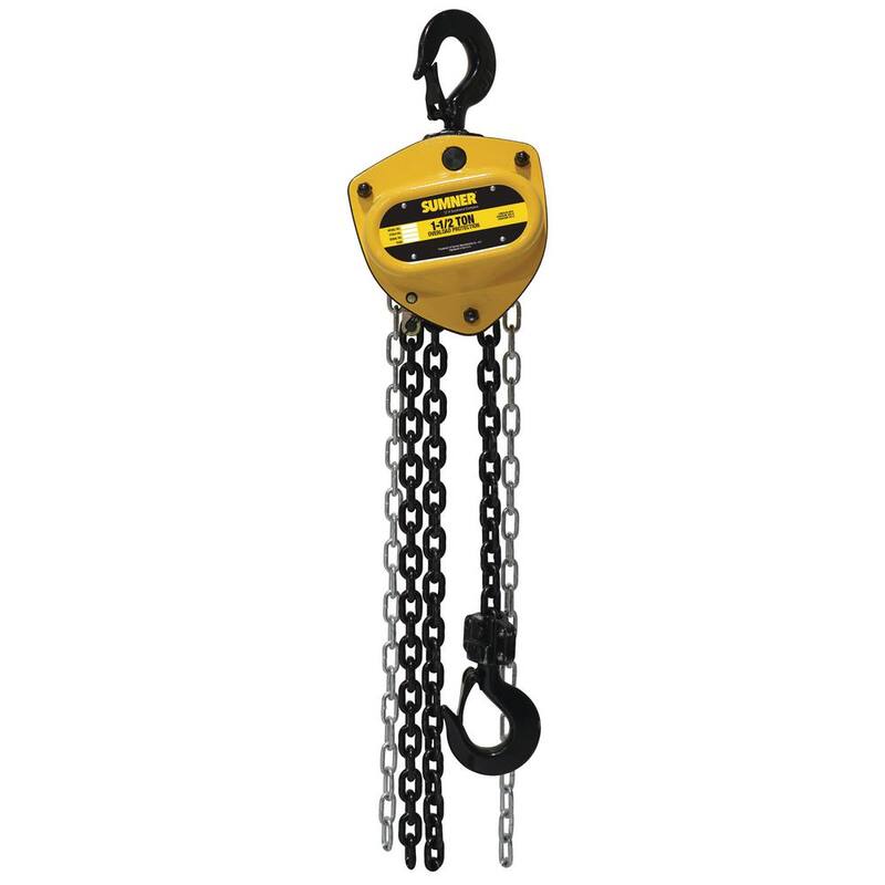 SUMNER 1- 1/2-Ton Chain Hoist with 10 ft. Lift and Overload Protection - 787452