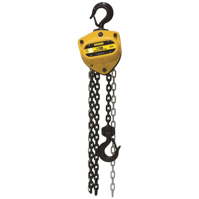 SUMNER 1-Ton Chain Hoist with 10 ft. Lift and Overload Protection - 787448
