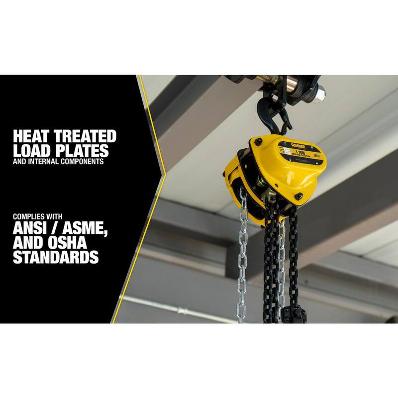 SUMNER 1-Ton Chain Hoist with 10 ft. Lift and Overload Protection - 787448