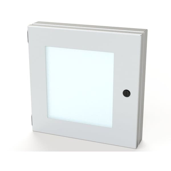 Saginaw Control & Engineering Hinged Window, 12 in. H x 12 in. W x 1-1/2 in. L, Polycarbonate - SCE-HWK1212LG