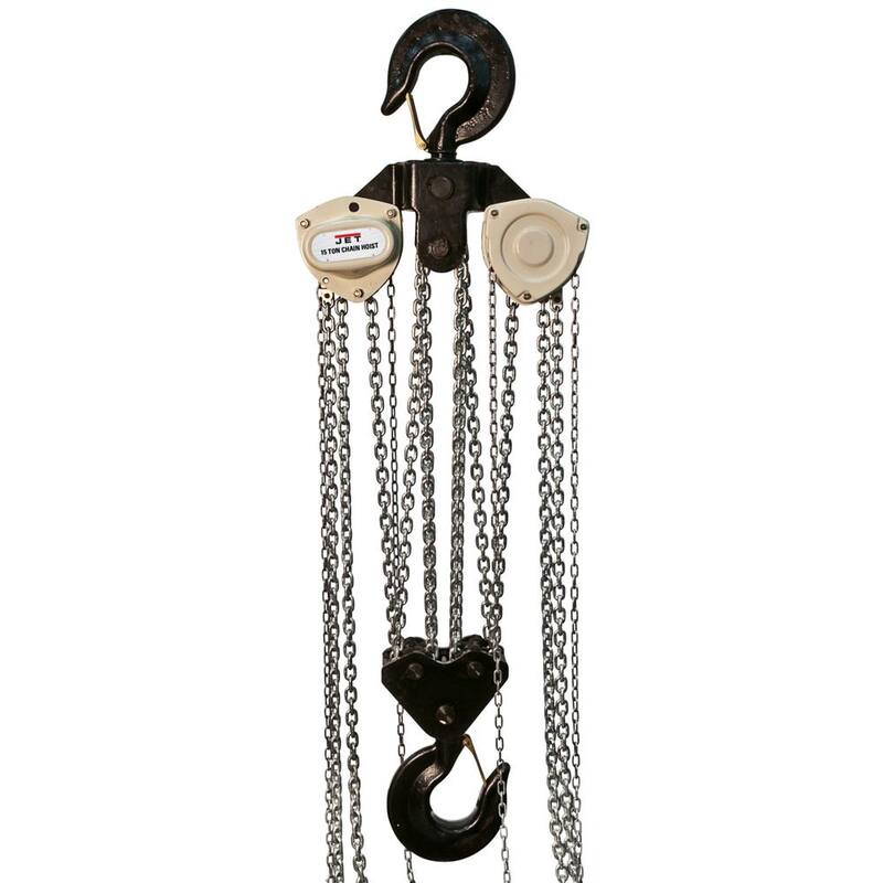 Jet L100-1500WO-20, 15-Ton Chain Hoist 20 ft. Lift and Overload Protection - 109100