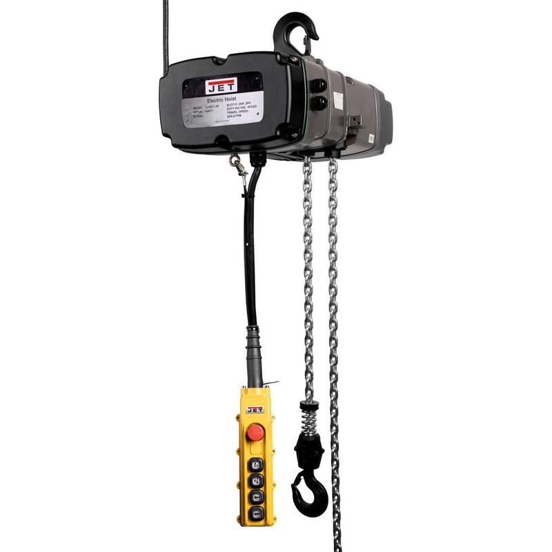 Jet TS Series 1/2-Ton 10 ft. 2-Speed Electric Chain Hoist 3-Phase Lift - 140233