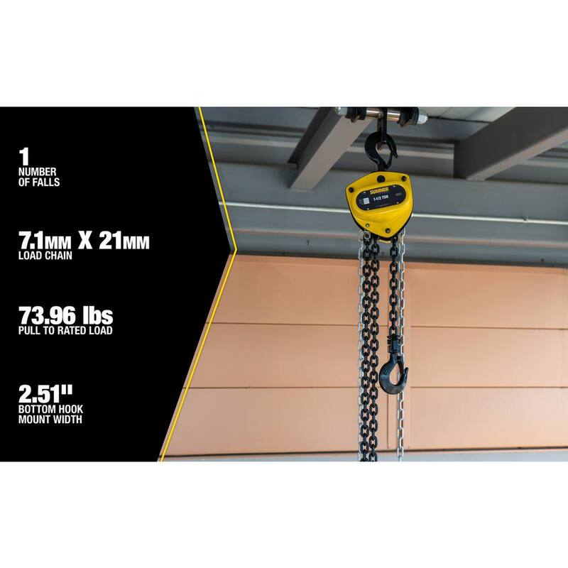 SUMNER 1- 1/2-Ton Chain Hoist with 10 ft. Lift - 787412