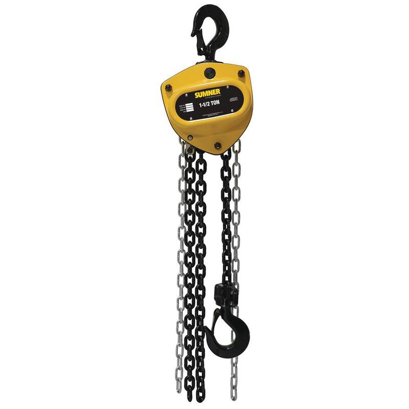 SUMNER 1- 1/2-Ton Chain Hoist with 10 ft. Lift - 787412